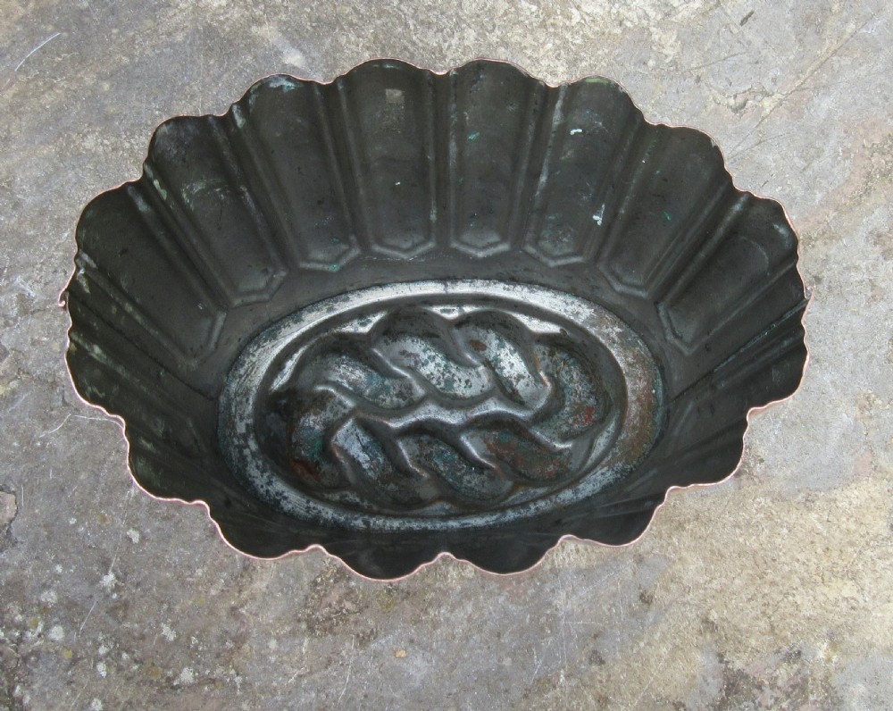 VICTORIAN COPPER JELLY MOULD STAMPED CM View II