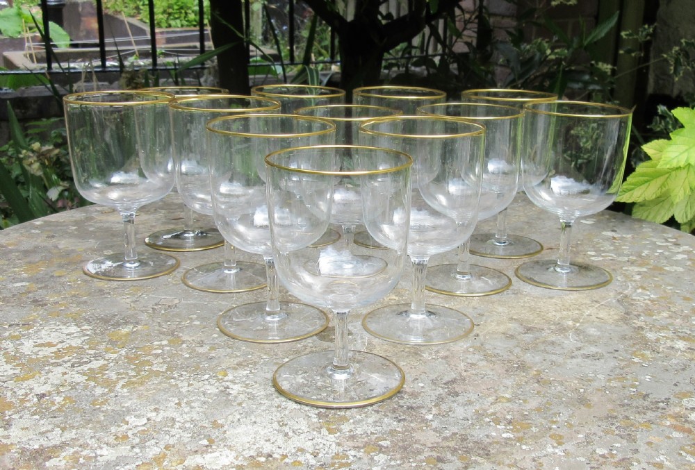 HARLEQUIN SET OF 12 EDWARDIAN WINE GLASSES