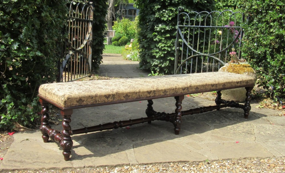 FINE LONG ROSEWOOD FENDER STOOL c1840