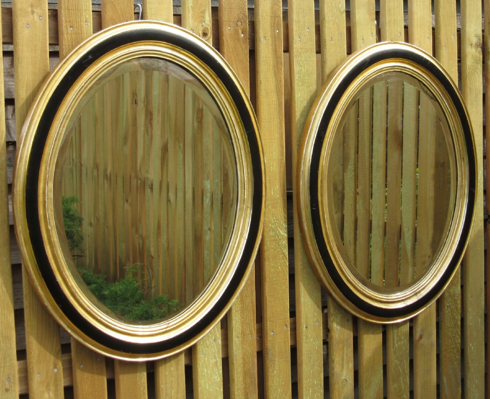 LARGE PAIR OF OVAL GILT MIRRORS c1870 View II