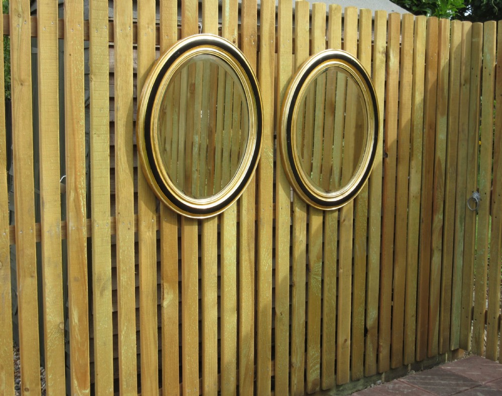 LARGE PAIR OF OVAL GILT MIRRORS c1870 View VI