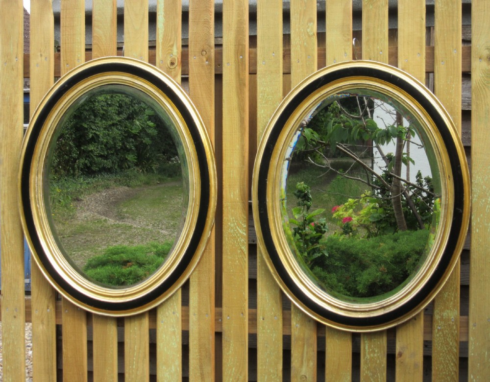 LARGE PAIR OF OVAL GILT MIRRORS c1870 View VII