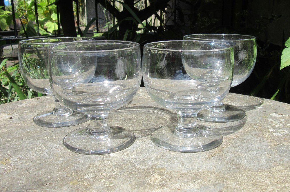SET OF FOUR VICTORIAN GLASS RUMMERS