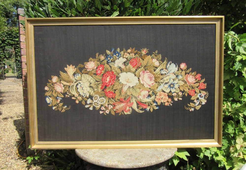 LARGE EARLY 19th CENTURY TAPESTRY NEEDLEWORK PANEL