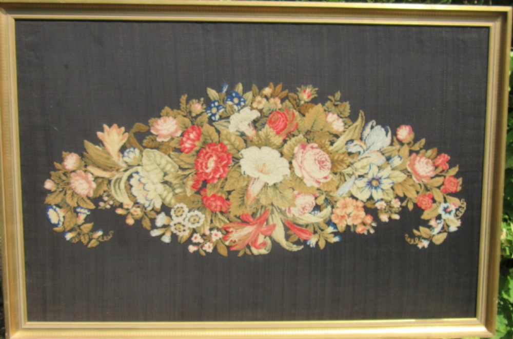 LARGE EARLY 19th CENTURY TAPESTRY NEEDLEWORK PANEL View III