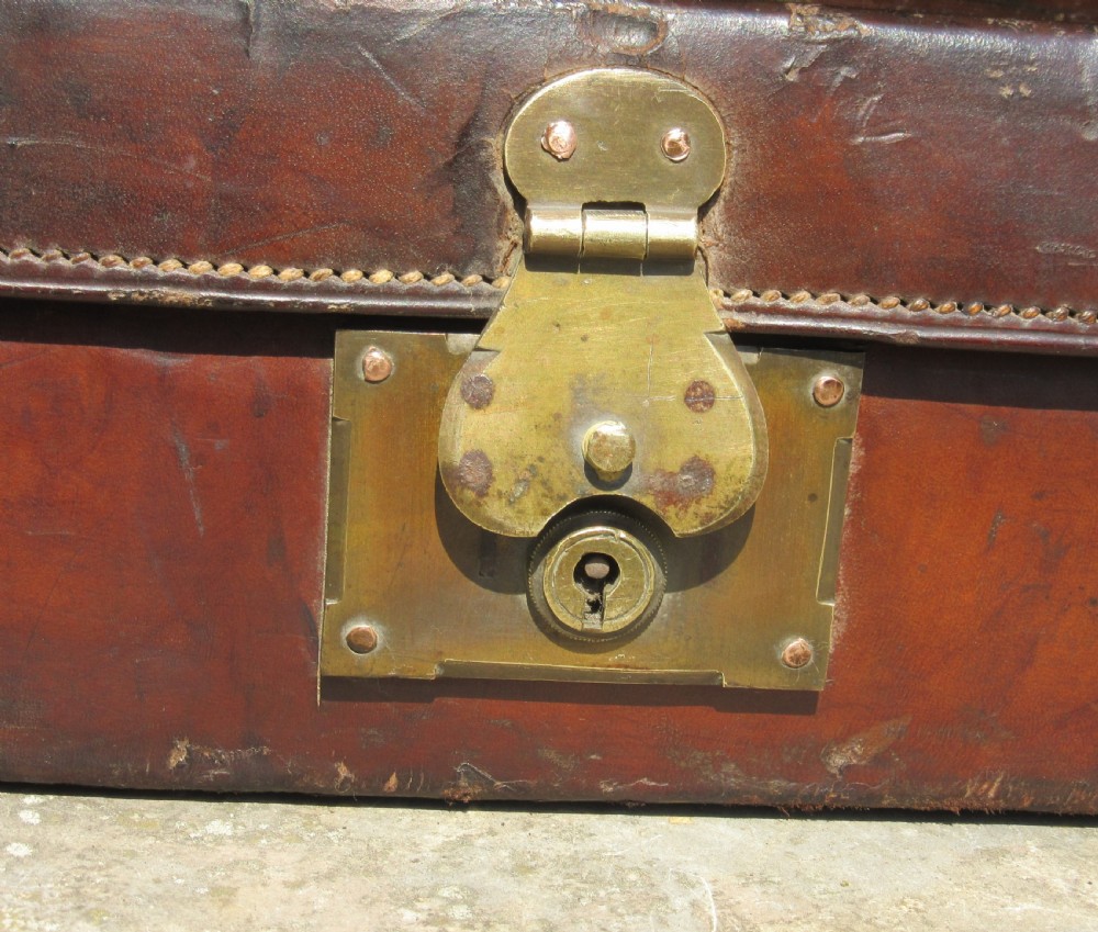 ANTIQUE LEATHER GUN CASE - C. ROBERTS HONG KONG View IV