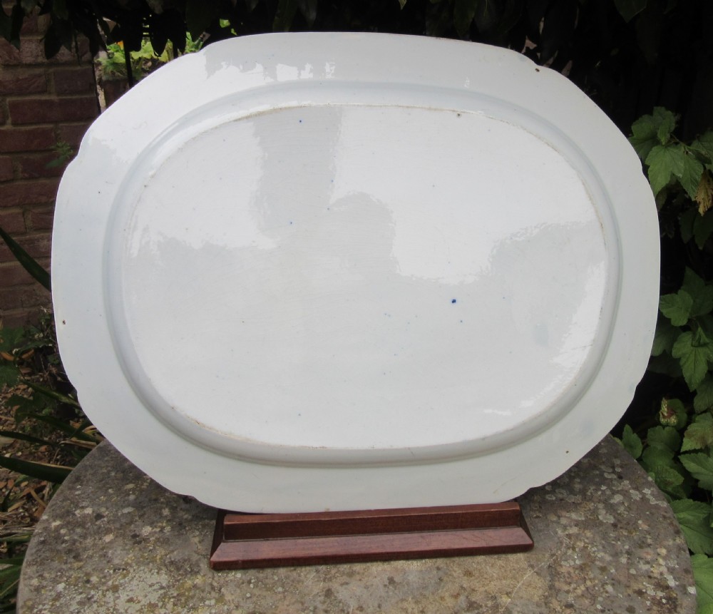 LARGE ENGLISH BLUE & WHITE SERVING PLATTER c1830 View II