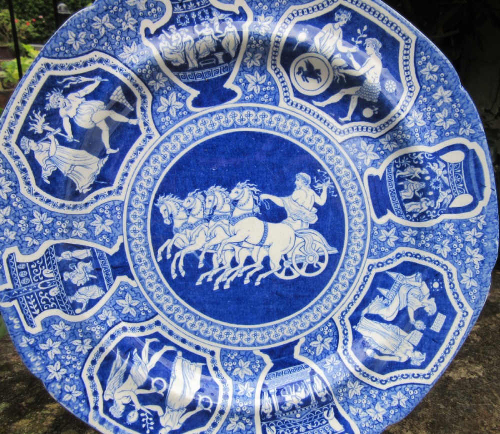 PAIR OF SPODE ZEUS IN HIS CHARIOT PLATES c1810 View II