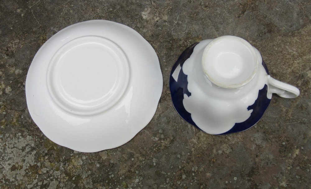 SET OF 8 ENGLISH PORCELAIN CUPS & SAUCERS c1840 View IV