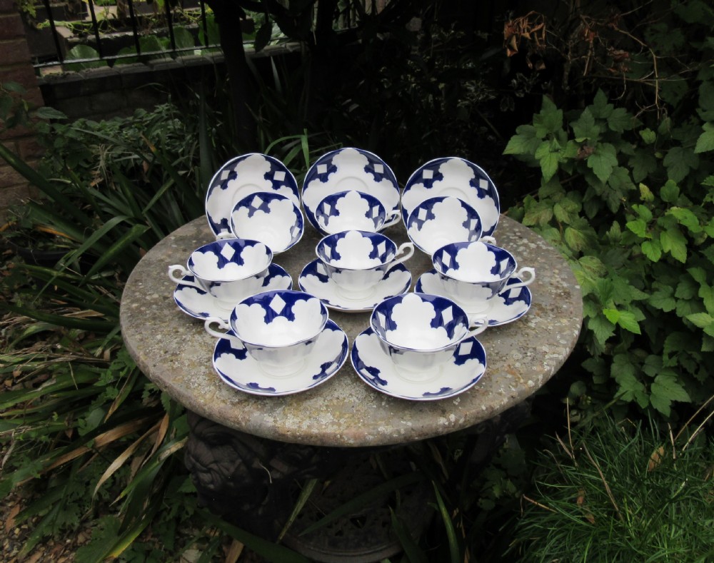SET OF 8 ENGLISH PORCELAIN CUPS & SAUCERS c1840 View VI