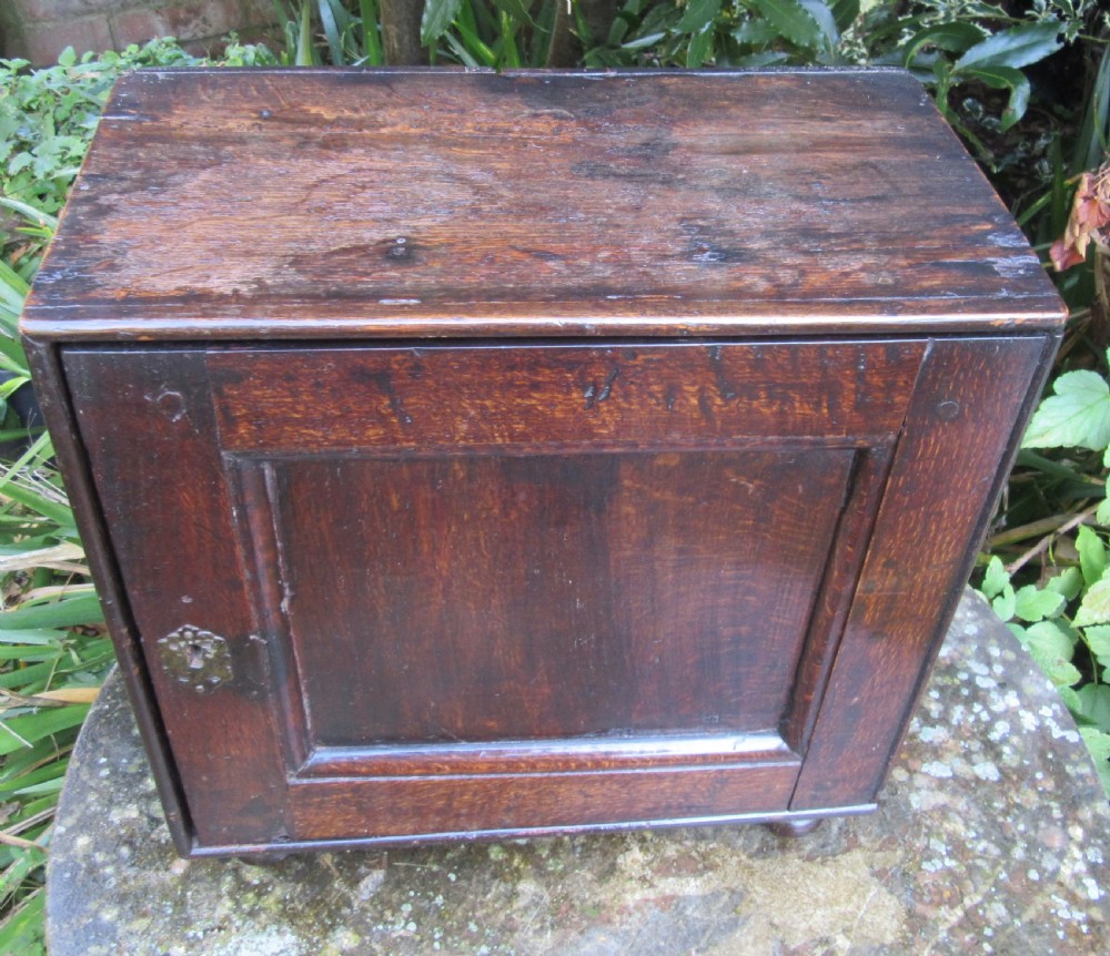 18thc  GEORGIAN OAK SPICE CUPBOARD View V