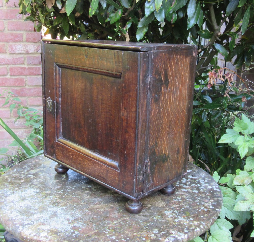 18thc  GEORGIAN OAK SPICE CUPBOARD View VIII