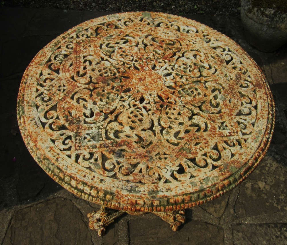 'COALBROOKDALE' CAST IRON GARDEN TABLE c1870 View VI