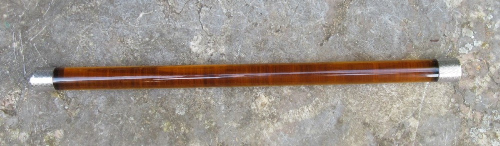 AMBER GLASS SILVER DESK RULER PADGETT & BRAHAM Ltd 1927