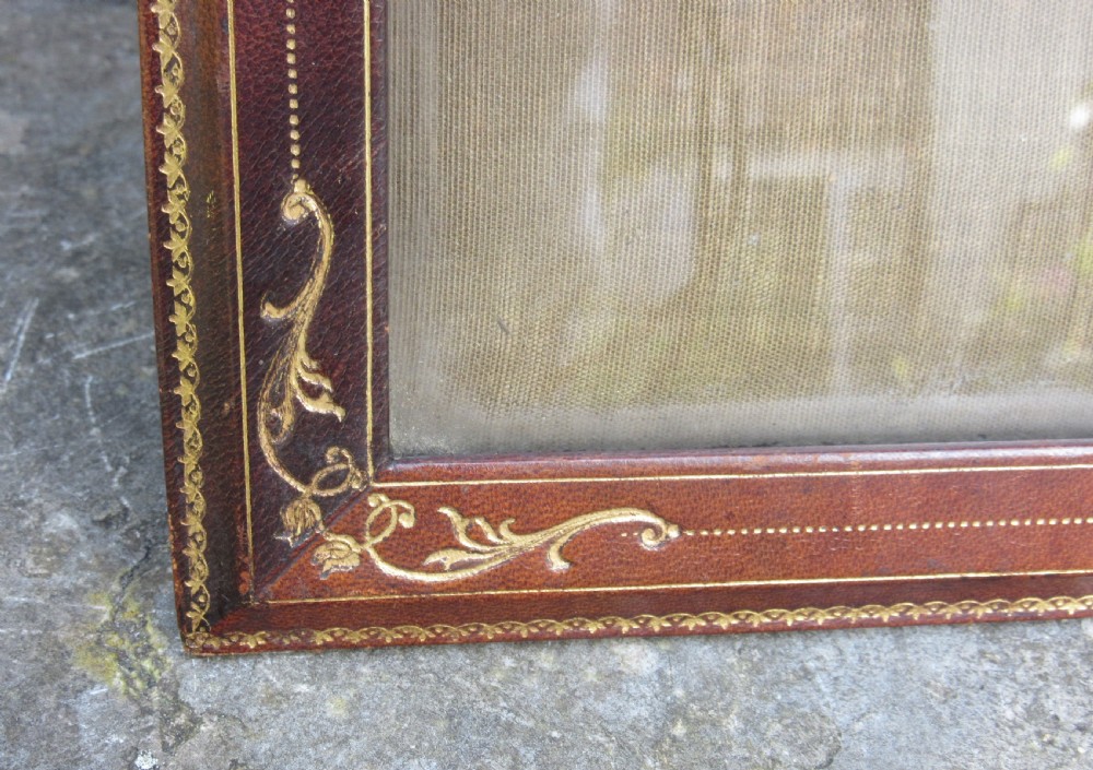 LARGE HARRODS TOOLED LEATHER PHOTO FRAME c1910 View II