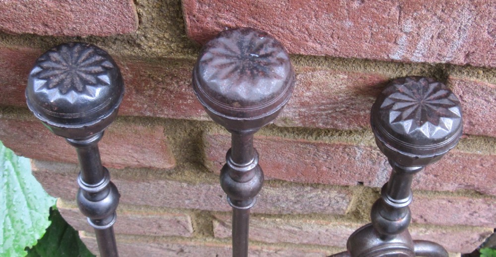 GOOD SET OF 19th CENTURY STEEL FIRE IRONS View IV