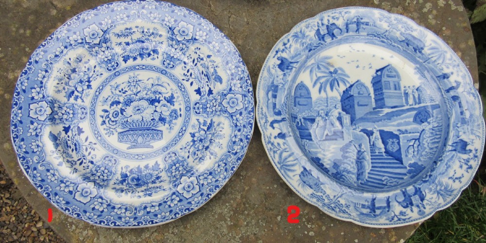 COLLECTION OF 6 ENGLISH BLUE & WHITE PLATES c1830 View III