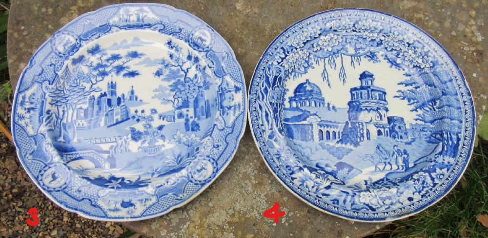 COLLECTION OF 6 ENGLISH BLUE & WHITE PLATES c1830 View V