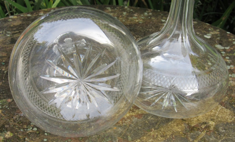 PAIR OF ANTIQUE CUT GLASS DECANTERS c1900 View IV