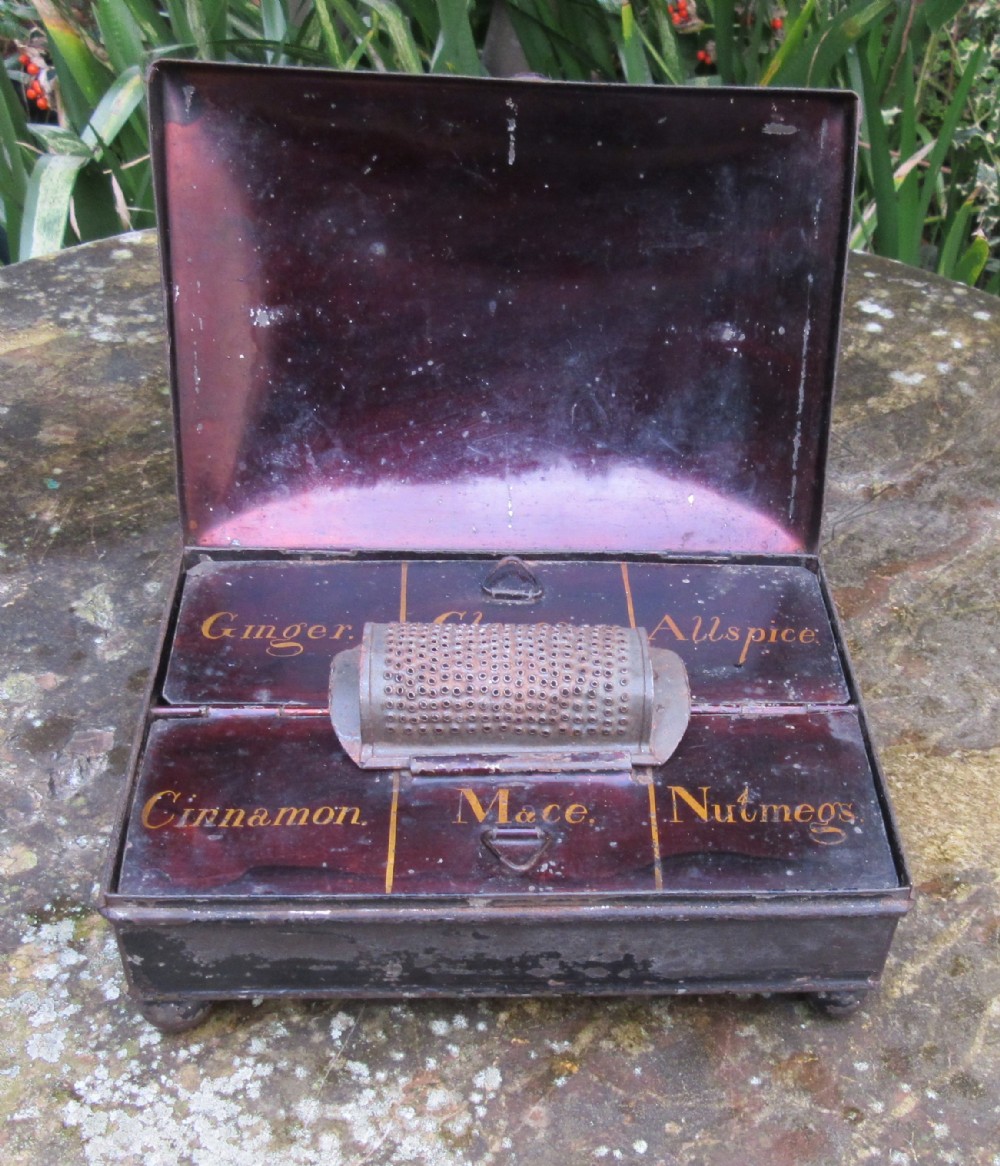 ANTIQUE TOLEWARE SPICE BOX