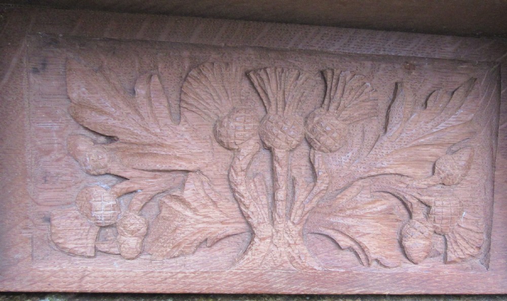 DRY OAK CARVED SCOTTISH WALL SHELF c1880 View II