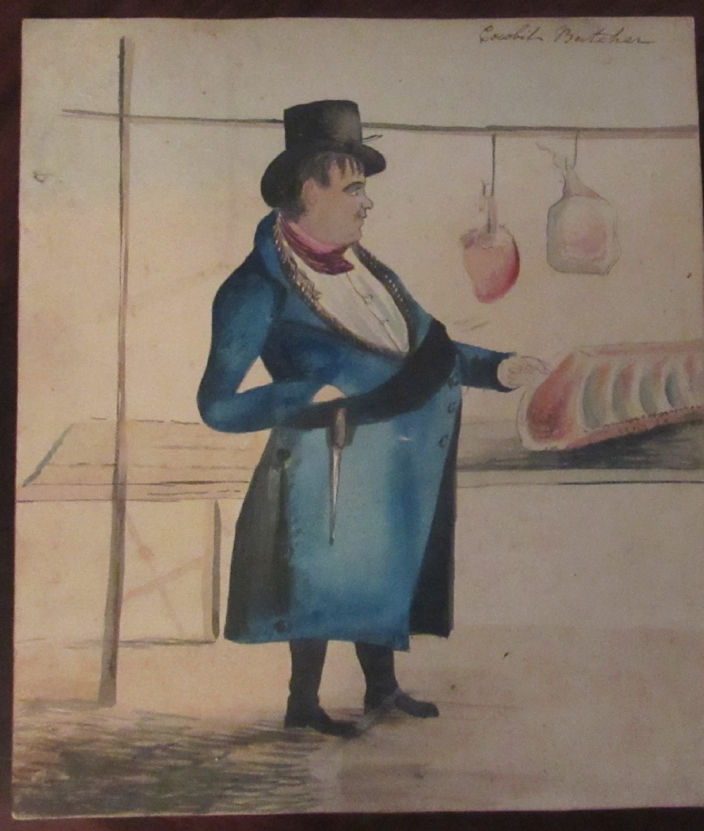 REGENCY FOLK ART PORTRAIT COWBIT BUTCHER