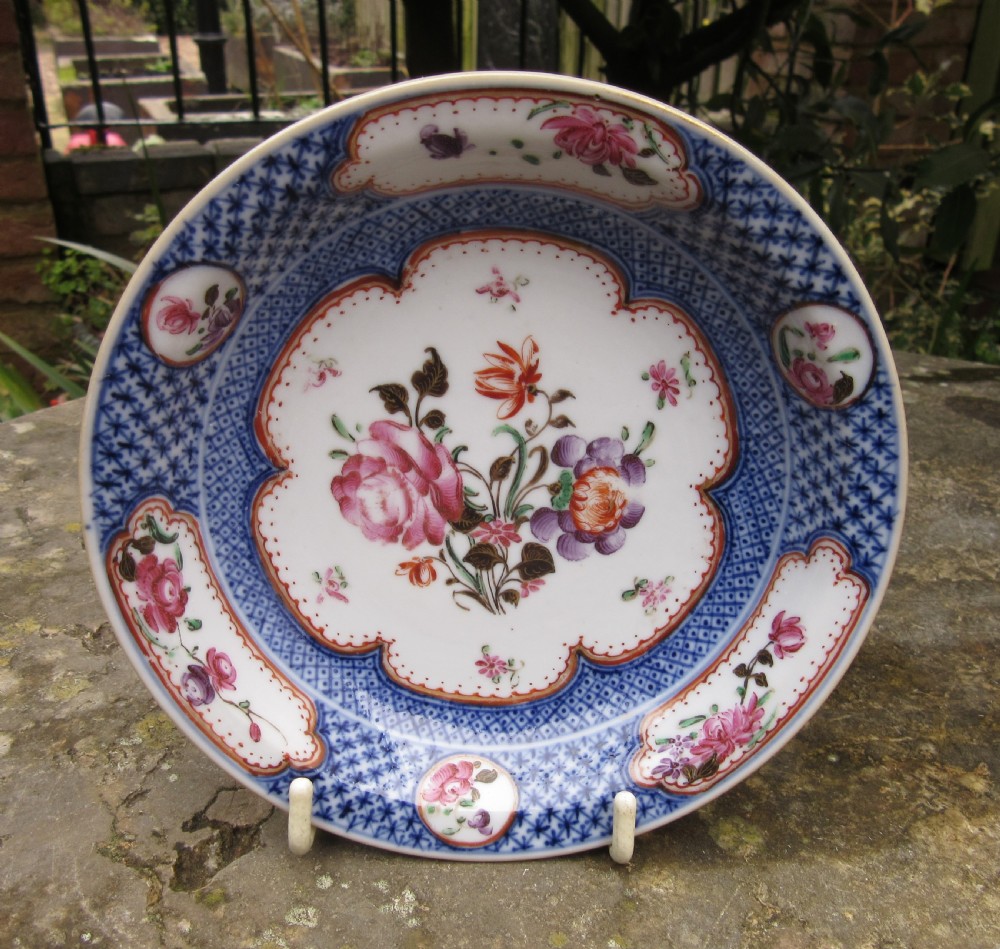 SMALL PAIR 18thC CHINESE FAMILLE ROSE DISHES View II