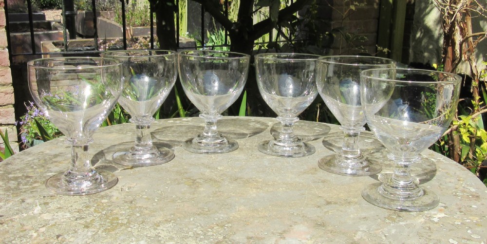 SIX GEORGIAN GLASS RUMMERS c1830 View II