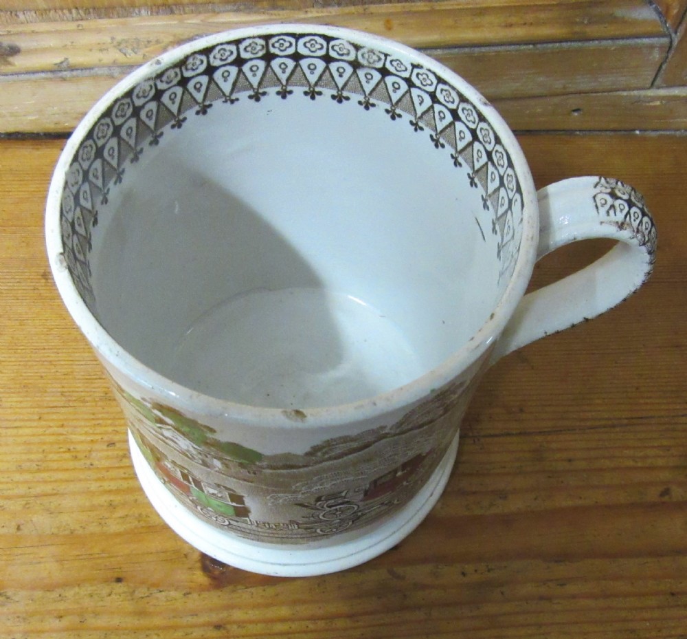 VICTORIAN STAFFORDSHIRE RAILWAY MUG HEATH & BLACKHURST  View V