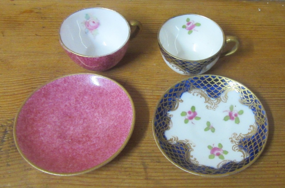 COLLECTION ANTIQUE MINIATURE CUPS & SAUCERS 1840-1930 View IV