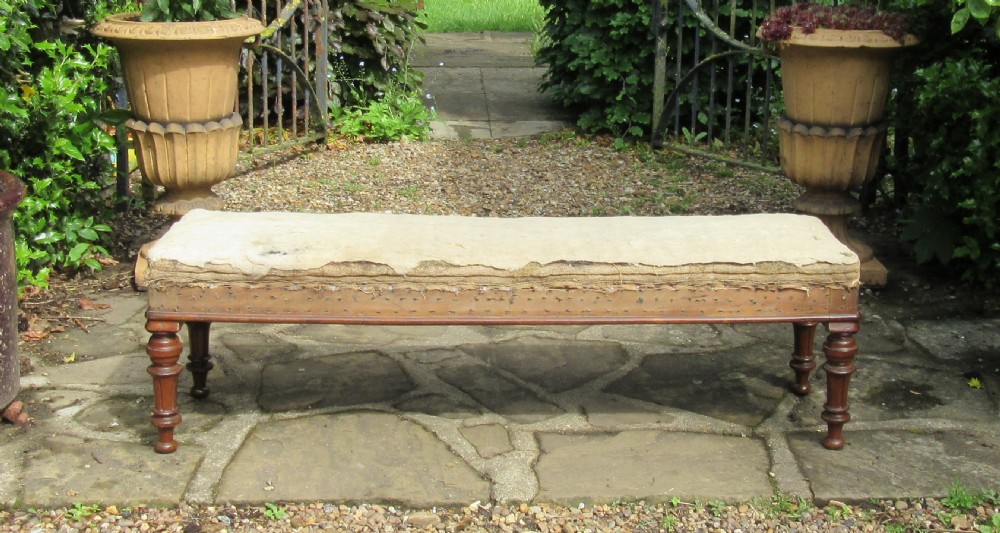 VICTORIAN WALNUT WINDOW SEAT FENDER STOOL View II