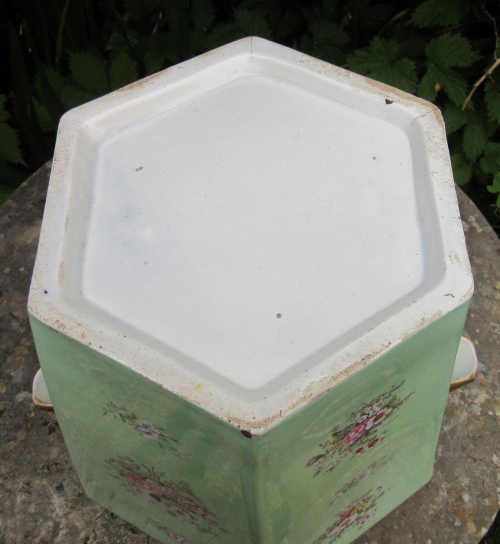LARGE APPLE GREEN IRONSTONE VASE c1830 View V