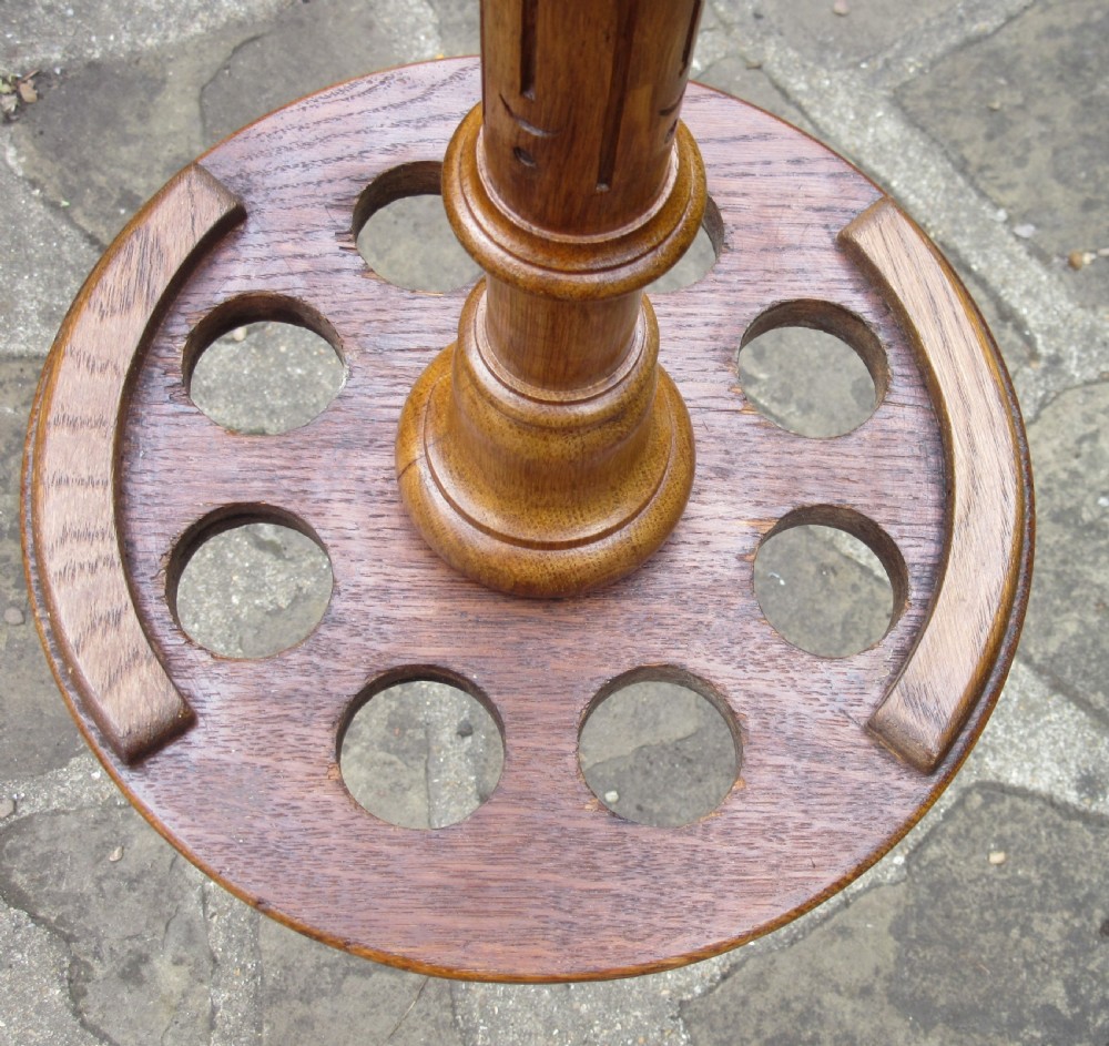 ANTIQUE BLONDE OAK BILLIARD CUE STAND View IV