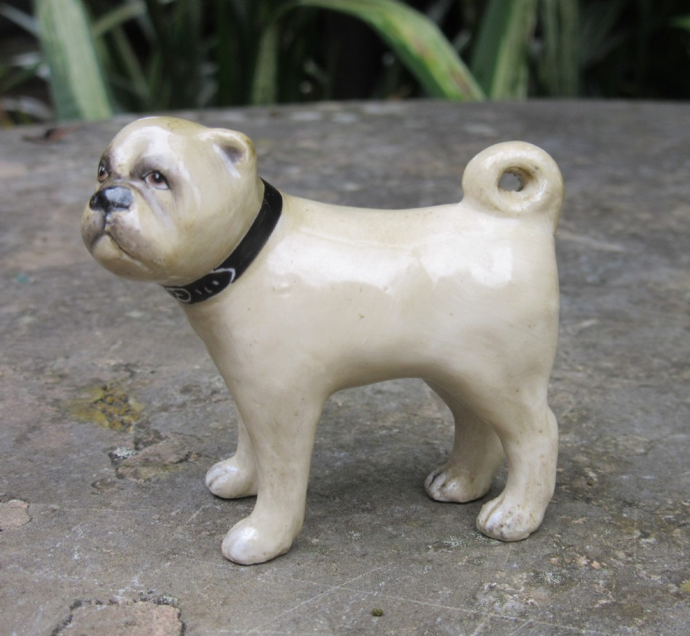 SAMPSON HANCOCK DERBY PORCELAIN PUG DOG View II