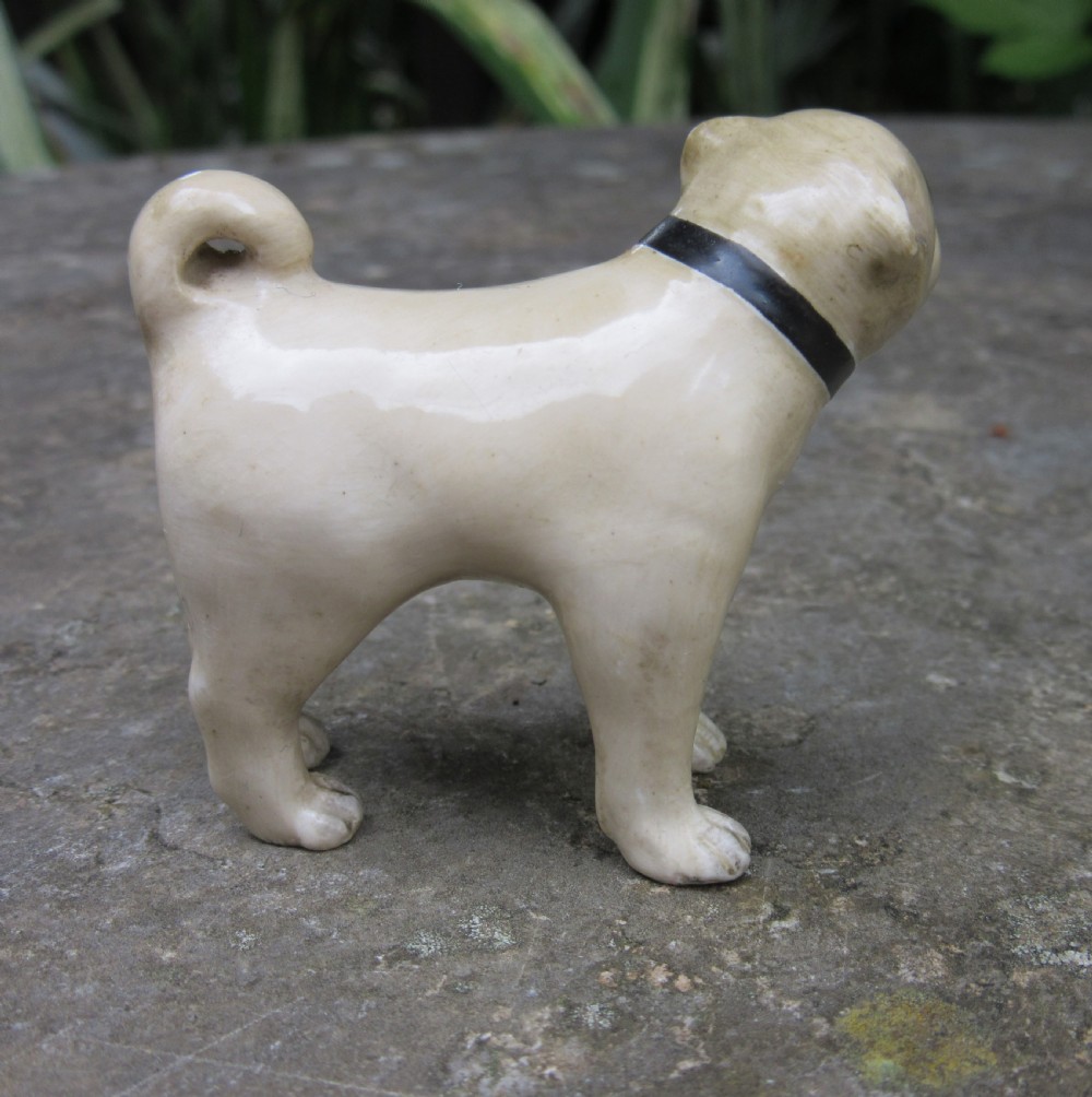 SAMPSON HANCOCK DERBY PORCELAIN PUG DOG View III