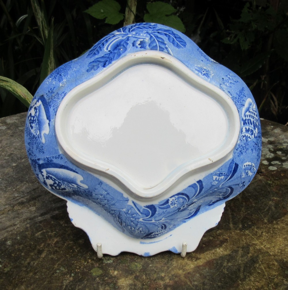 ENGLISH BLUE & WHITE POTTERY SHIPPING SERIES DISH c1810 View III