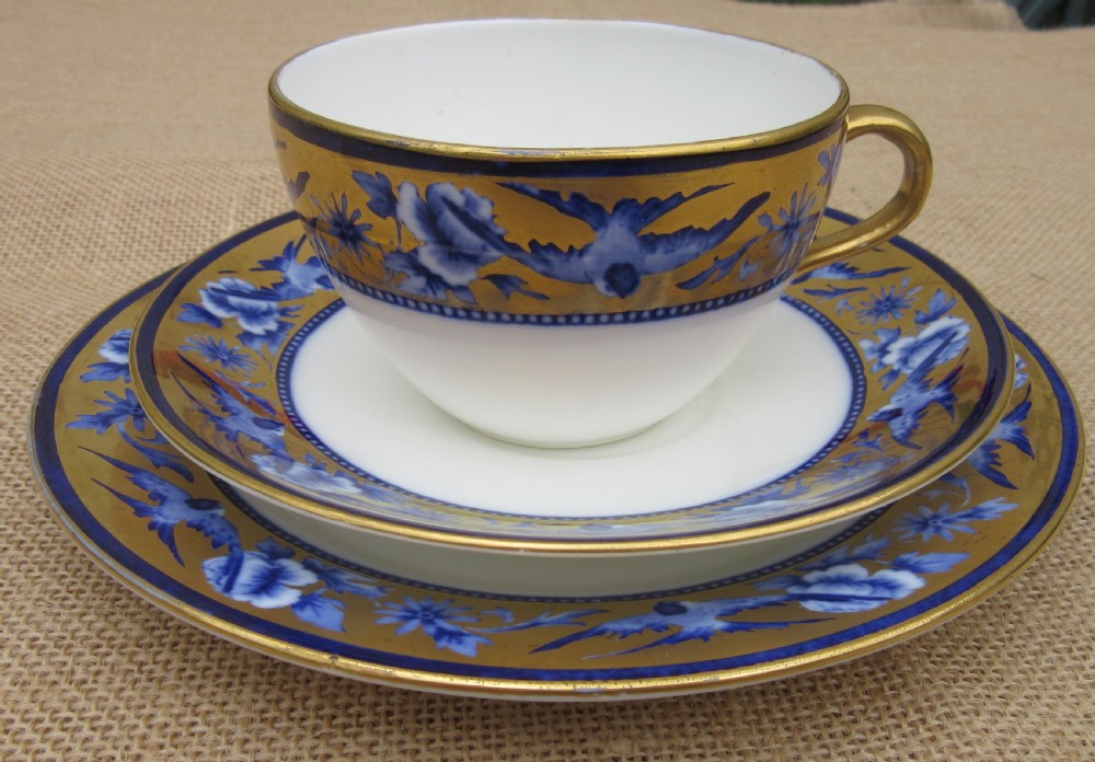 SHELLEY LATE FOLEY 8190 BLUE SWALLOW TEA SET c1910 View III