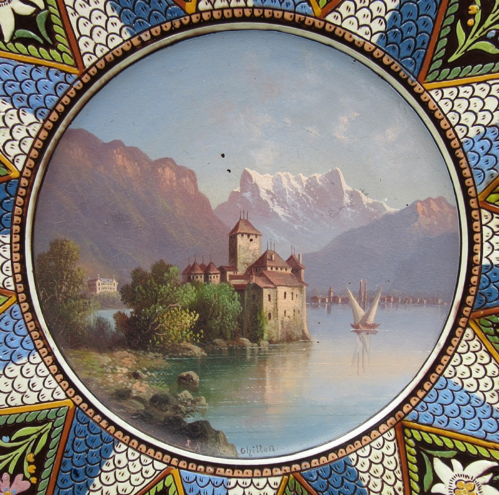 SWISS THOUNE POTTERY SLIP DECORATED CHARGER  View II