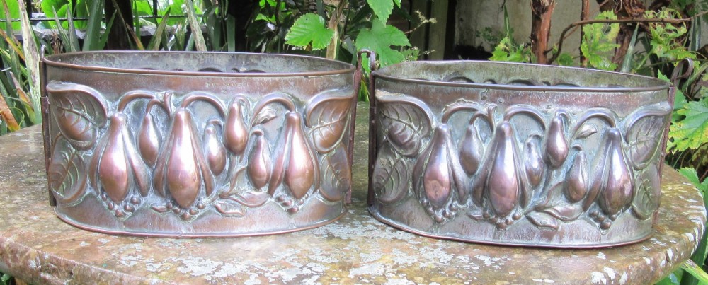 PAIR VICTORIAN COPPER RAISED PIE MOULDS View II