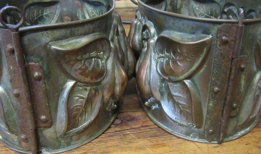PAIR VICTORIAN COPPER RAISED PIE MOULDS View IX