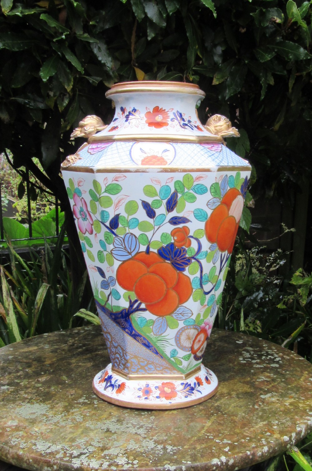 LARGE MASON'S IRONSTONE VASE c1860
