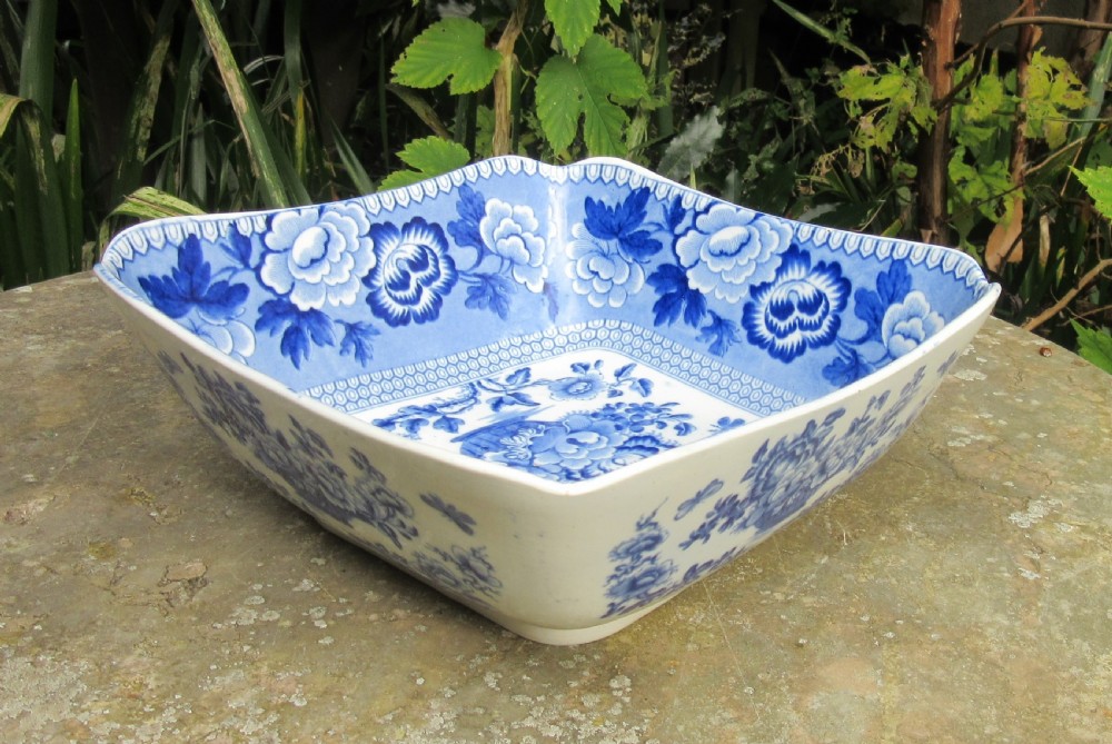 ENGLISH STAFFORDSHIRE BLUE & WHITE POTTERY BOWL c1820 View IV