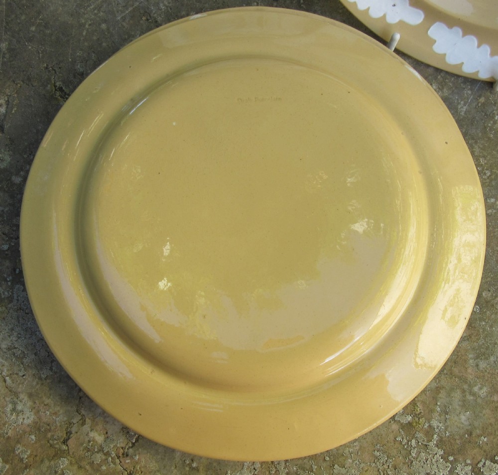 SET 4 GEORGIAN LAKIN DRAB PORCELAIN PLATES c1815 View VI