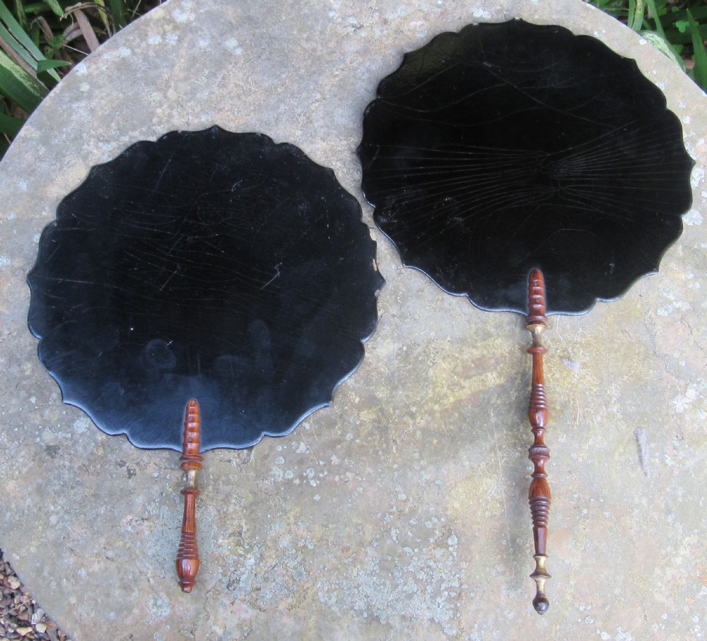 PAIR REGENCY PAPIER MACHE FACE SCREENS  View III