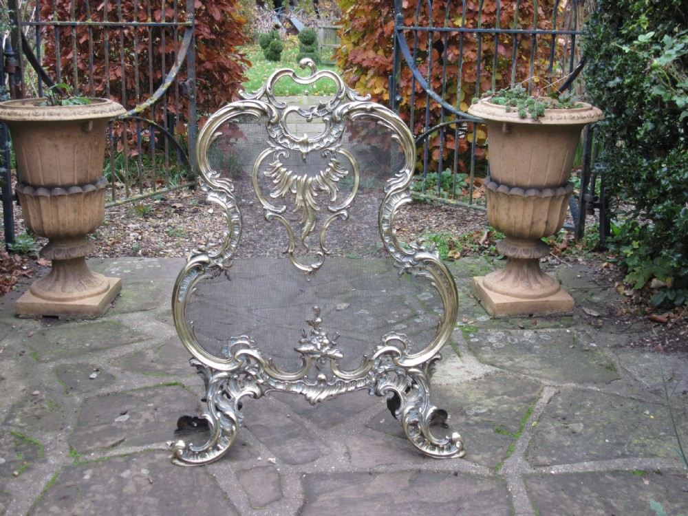 FINE QUALITY BRASS & MESH FIRE SCREEN STAMPED 318 BP View VI