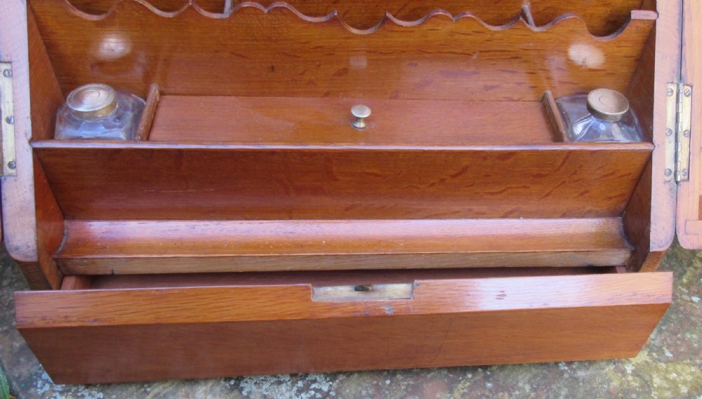 OAK PERPETUAL CALENDAR STATIONERY BOX DATED 1895 View VI