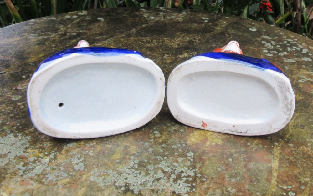PAIR VICTORIAN STAFFORDSHIRE DOGS AND PUPS c1860 View VII