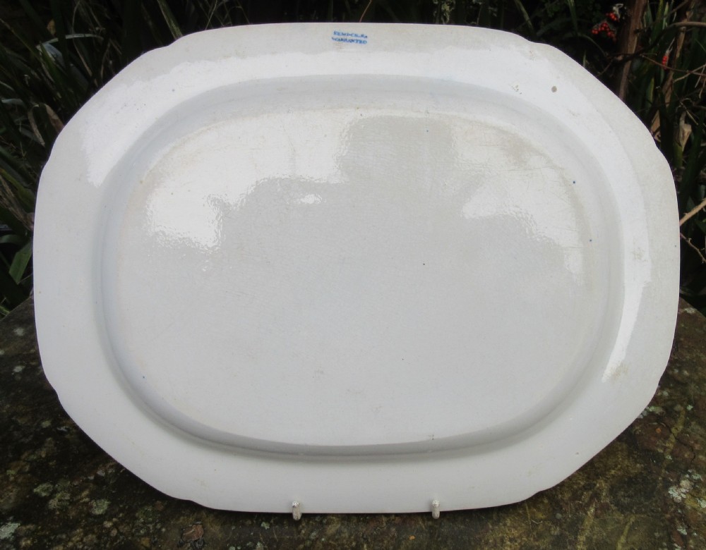 ENGLISH TRENTHAM HALL HERCULES FOUNTAIN BLUE & WHITE SERVING PLATE View III