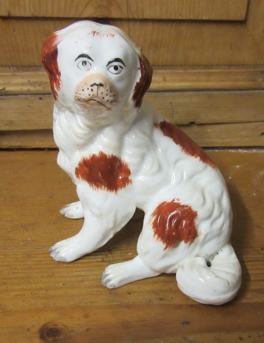 VICTORIAN PORCELLANEOUS STAFFORDSHIRE DOG c1840
