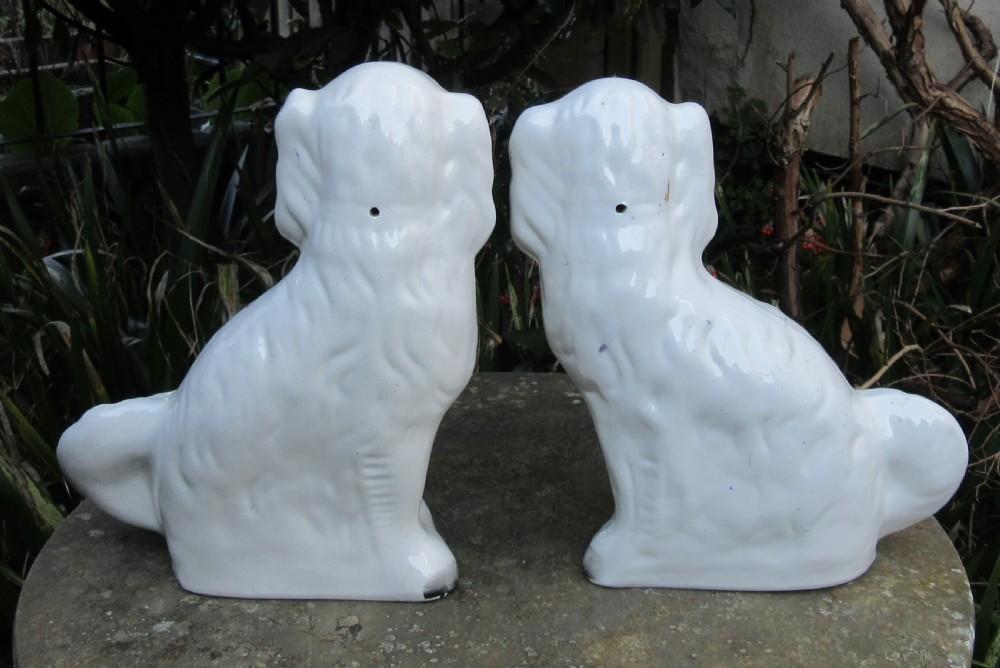 LARGE PAIR ANTIQUE STAFFORDSHIRE DOGS c1880 View III